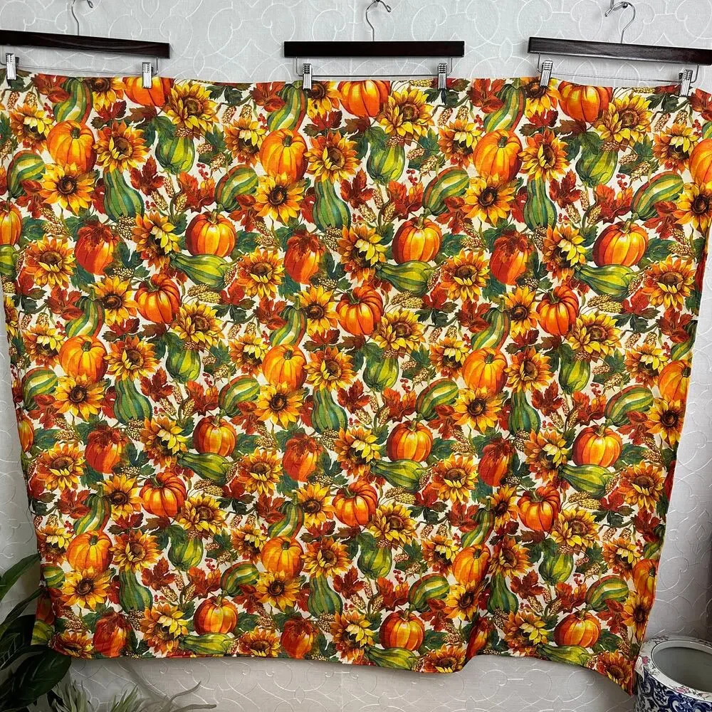 Wal-Mart Tablecloth 60”x 98” Thanksgiving Fall Pumpkin Sunflower Gourds Harvest
